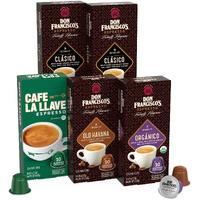 Don Francisco's And Cafe La Llave Espresso Capsule Variety Pack - 50 Count Aluminum Recyclable Pods, Compatible With Original Nespresso Machines