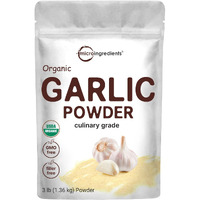 Organic Garlic Powder, 3Lbs | Premium Source From Harvested Raw Allium Sativum Bulb |Culinary Grade | Great For Seasonings, Meats & Vegetables | Additive Free, Non-Gmo, Bulk Supply