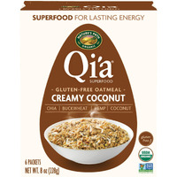 Nature's Path Qi'A Superfood Organic Gluten Free Creamy Coconut Instant Oatmeal, 6 Count (Pack Of 6), Non-Gmo, 35G Whole Grains, 6G Plant Based Protein, High Fiber, By Nature's Path