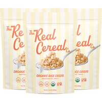 The Real Cereal Company, Organic Brown Rice Crisps Cereal 3-Pack, Zero Sugar, Gluten-Free, Non-Gmo, Made In California