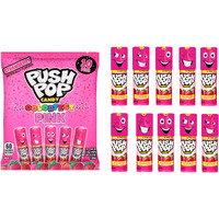 Push Pop Halloween Candy - Individually Wrapped Bulk Pink Lollipops - 10 Ct Hard Candy In Pink Strawberry Flavor, Fun Candy For Kids, Party Favors, Halloween Candy Bowls, Trick Or Treat Goodie Bags