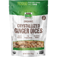 Now Foods, Organic Crystallized Ginger Dices, Low-Sodium, Preservative-Free And Non-Gmo, 16-Ounce (Packaging May Vary)