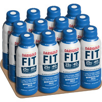 Darigold Fit High Protein Milk 2 Percent Low Fat Milk - Lactose Free Milk 2 Percent, Ultra Pasteurized Milk, Shelf Stable Milk - 14G Protein, 40% Less Sugar - 14Oz, 12 Pack (White Milk)