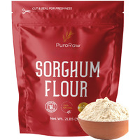 Sorghum Flour, 2Lbs, Gluten Free Flour, Jowar Flour, Sweet White Sorghum Flour Gluten Free, Sweet Sorghum Flour, Whole Grain, All Natural, Batch Tested, Non-Gmo, 2 Pounds, By Puroraw.