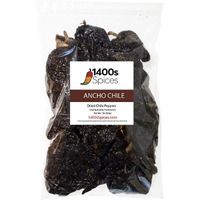 1Lb Ancho Chili Dried Peppers, Whole Dried Chile Mexican Peppers, Dried Mexico Chiles For Tasty Cooking Recipes, Dry Ancho Chile Peppers By 1400S Spices