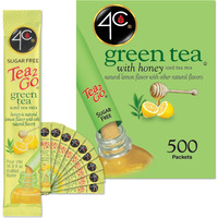 4C Powder Drink Stix, Green Tea 500 Count, Bulk Buy, Singles Stix, On The Go, Refreshing Water Flavorings, Value Pack