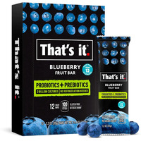 That's It. Blueberry Probiotic Fruit Bars, Helps Promote Healthy Gut & Digestion, No Refrigeration, 100% All Natural, Allergen Friendly (12 Pack)