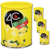 4C Powdered Drink Mix Cannisters, Lemonade 3 Pack, 28 Quarts, Family Sized Cannister, Thirst Quenching & Refreshing Flavors