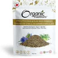 Organic Traditions Sprouted Chia Seeds And Flax Seed Powder, Non-Gmo Superfood, 227G/8Oz Bag