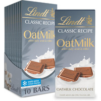 Lindt Classic Recipe Oatmilk Chocolate Candy Bar, Summer Smores Chocolate, 3.5 Oz. (10 Pack)