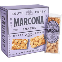 South 40 Snacks Marcona Almond Bar, Extra Crunchy Nut Snack Bar, Simple Ingredients, Honey And Sugar, Delicious Healthy Whole Marcona Almonds Nut Clusters, Individually Wrapped, 5G Protein (40G Bar, Pack Of 12)
