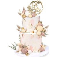 47 Pcs Wood Oh Baby Cake Topper Boho Cake Toppers Balls Baby Shower Decorations For Newborn Birthday Wedding Gender Reveal