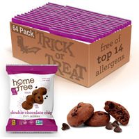 Homefree Bulk Mini Double Chocolate Chip Cookies, Gluten Free, Nut Free, Vegan, Individually Wrapped Packs, School Safe And Allergy Friendly Snack, 0.95 Oz. (Pack Of 64)