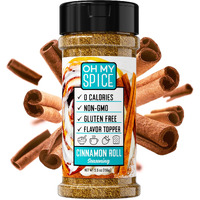 Cinnamon Roll Ice Cream Topping - Gluten Free Cinnamon Powder Seasoning For Oatmeal, Waffle, Pancake Mix, Yogurt & Popcorn. Keto & Low Sodium French Toast, Donut & Coffee Flavoring Topper 5.5Oz