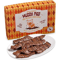 ""Muddy Pigs"" Chocolate Covered Bacon Strips - 7 Ounce Box - 12 Hickory Smoked Bacon Strips - Gourmet Artisan Chocolates Made Fresh In Iowa