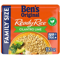 Ben's Original Ready Rice Cilantro Lime Flavored Family Size Rice, Easy Dinner Side, 17.3 Oz Pouch (Pack Of 6)