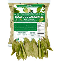 Yerbero - Whole Dried Graviola Soursop Leaves (4 Oz - 330+ Leaves Per Bag) Hoja De Guanabana, 100% All Natural Delicious Fresh Tea | From Mexico | Premium Wildcrafted Quality.
