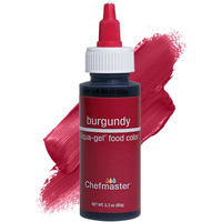 Chefmaster Burgundy Liqua-Gel Food Coloring | Vibrant Color | Professional-Grade Dye For Icing, Frosting, Fondant | Baking & Decorating | Fade-Resistant | Easy-To-Use | Made In Usa | 2.3 Oz