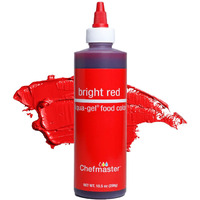 Chefmaster Bright Red Liqua-Gel Food Coloring | Vibrant Color | Professional-Grade Dye For Icing, Frosting, Fondant | Baking & Decorating | Fade-Resistant | Easy-To-Use | Made In Usa | 10.5 Oz