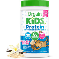 Orgain Kids Protein Powder Shake Mix, Vanilla Bean Ice Cream - 8G Grass-Fed Dairy Protein, 4G Fiber, 22 Vitamins & Minerals, Gluten Free, No Soy Ingredients, Adds Healthy Nutrients To Kids Snacks, 1Lb
