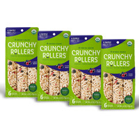 Friendly Grains - Crunchy Rollers - Organic Rice Snacks, Crispy Puffed Rice Rolls, Healthy Snack Rolls For Adults And Kids - Mixed Berry - (4 Packs Of 6)