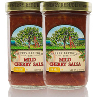 Cherry Republic Mild Cherry Salsa - Chunky Sweet & Low Heat Flavor Sauce (Two X 16 Oz Jars)