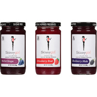 Skinnygirl Sugar Free Kosher Preserves Variety Pack, Strawberry, Concord Grape, And Blackberry, 10 Ounce Jars (Pack Of 3)