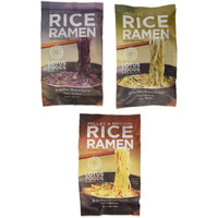 Lotus Foods Bulk Organic Rice Ramen With Miso Soup Variety Bundle - Gluten Free Rice Ramen, Whole Grain Noodles - Forbidden Black, Jade Pearl, Millet & Brown Rice - 2.8 Oz Bags (Pack Of 6)