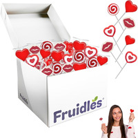 Fruidles Valentine's Lollipop Party Mix, Hearts, Lips N' Swirls Mixed Fruit Flavor Assortment, Individually Wrapped Assorted (5 Pounds (Bulk))