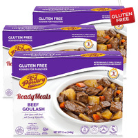 Kosher For Passover Gluten Free Meals, Beef Goulash Stew With Vegetables (3 Pack) Mre Meat Ready To Eat, Prepared Entree Fully Cooked, Shelf Stable Food Microwave Dinner - Traveler Backpacker