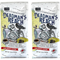 Raven's Brew Coffee High Caffeine Coffee Dark Roast Ground - Deadman's Reach 2-Pack Of 12Oz