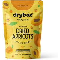 Drybox Dried Turkish Apricots No Sugar Added, Unsweetened Non-Gmo | Dry Apricot Snacks | All Natural Mediterranean Dried Fruit Resealable 1 Lb Per Pack - 1 Pack