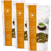 Sugimoto Tea Japanese Matcha Genmaicha Loose Leaf 3.5 Oz (100 G) Pack Of 3, Matcha And Roasted Rice Green Tea Blend Made In Shizuoka Japan