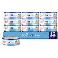 Jego Solid Tuna In Water | Wild Natural Catch Tuna | Keto | Low Carb | Gluten Free | Soy Free | Canned | Ready To Eat | Pack Of 12 | 5Oz Can