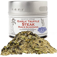 Gustus Vitae - Garlic Truffle Steak Rub - Non Gmo - Magnetic Tin - 2 Ounce - Authentic Gourmet Seasoning & Artisanal Spice Blend - Crafted In Small Batches