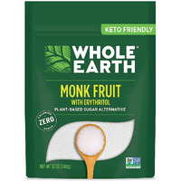Whole Earth Sweetener Co. Monk Fruit Sweetener With Erythritol, Plant-Based Sugar Alternative, 12 Ounce (Pack Of 4)