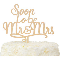 Lovenjoy Gift Boxed Soon To Be Mr And Mrs Engagement Cake Topper Rustic Wood