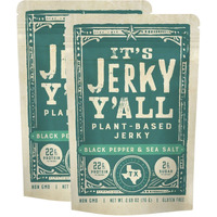 It's Jerky Y'All Vegan Jerky Sea Salt & Pepper - Beyond Tender And Tasty Vegan Snacks - High Protein, Low Carb, Non-Gmo, Gluten-Free, Vegetarian, Whole30 (2-Pack)