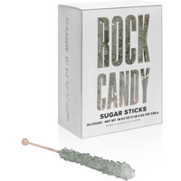 Candy Envy - Silver Rock Candy Sugar Sticks - Original Sugar Flavored - 24 Indiv. Wrapped