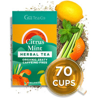 Gya Tea Co Citrus Mint Tea Loose Leaf Tea - 5.29 Oz 70 Cups Herbal Tea Rich In Peppermint, Vitamin C Lemon, Orange Peel For Immunity & Throat Comfort - Peppermint Tea Fruit Tea Leaves Loose Leaf
