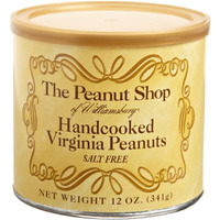The Peanut Shop Of Williamsburg Handcooked Virginia Peanuts, Salt Free, 10.5 Ounce