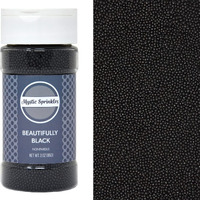 Mystic Sprinkles Solid Color Nonpareils 3.8Oz Bottle (Beautifully Black)