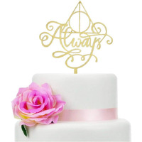 Always Cake Topper Wood, Cake Topper For A Wedding/Engagement/Anniversary/Bridal Shower Party Decorations, Harry Potter Theme Party Decorations