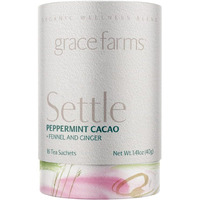 Grace Farms Settle Wellness Organic Tea Blend (16 Pyramid Sachets) | Peppermint Cacao | Relaxing And Digestive Support | Fairtrade And Kosher | Filled With Antioxidants And Stress-Relieving Herbs | Gives Back 100% Of Profits