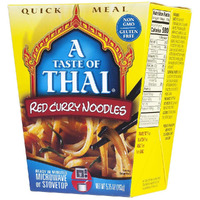 A Taste Of Thai Red Curry Noodles - 5.75Oz Pack Of 6 Heat & Eat Instant Noodles Flavored With Classic Thai Sauce | Gluten-Free | Ideal Vegan Meal | Perfect Side For Chicken Fish & Meat Entrees