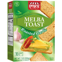 Snacktery Roasted Garlic Melba Toast - Thin And Crispy Melba Toast Crackers - Garlic Toast For Dips, Spreads, Salads - 7 Oz