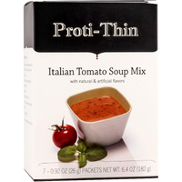 Proti-Thin High Protein Italian Tomato Soup, Healthy Instant Diet Soup Mix, 15G Protein, Low Calorie, Low Carb, Low Fat, Sugar Free, Gluten-Free Keto Diet Friendly, 1 Pack Of 7 Servings