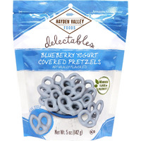 Hayden Valley Foods Blueberry Yogurt Covered Pretzels - 5Oz Resealable Bag - Gourmet Flavored Pretzels