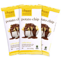 Chuao Chocolatier Potato Chip Milk Chocolate Gourmet Bars | For Gift Baskets, Birthday, Thank You, Care Package| 3 Pack, 2.8 Oz Each