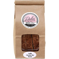 Dolci Di Maria Gluten Free Vanilla Chocolate Chip Biscotti | 6-7 Cookies In A 6.0 Ounce Pack